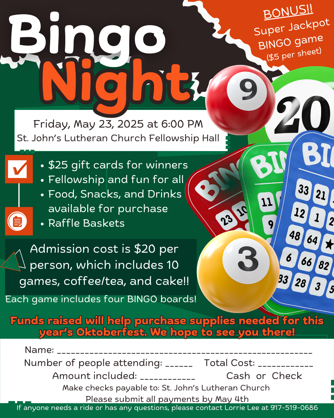 MAY BINGO flyer